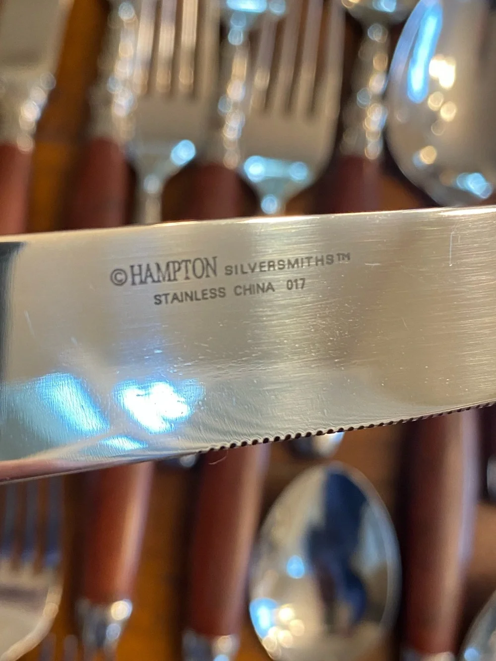 VTG Hampton Silversmiths Bistro Brown Flatware Set Stainless 19 Pieces